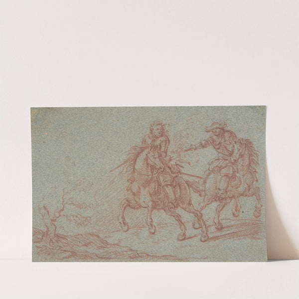 Two Fighting Horsemen by Pandolfo Lorenzo Hopfer