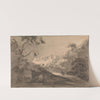 Two Figures on a Road with Castle in Center Distance by William Gilpin