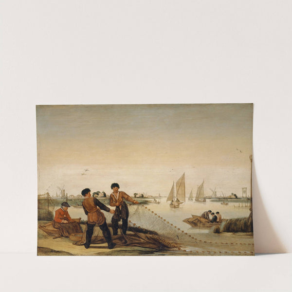 Two Fishermen Pulling Their Net Ashore by Arent Arentsz. Cabel