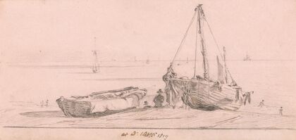 Two Fishing Boats at Brighton Beach