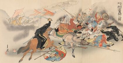 Two Generals and Their Men Engaging in Strenuous Battle at Fenghuangcheng