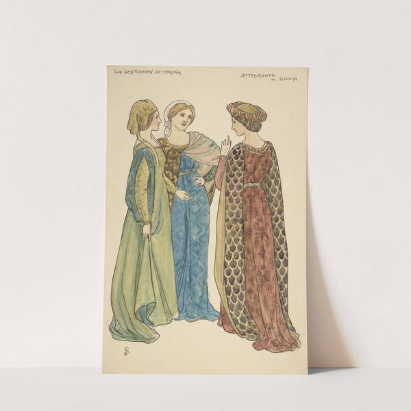 Two gentlemen of Verona; Attendants on Silvia (1895) by Walford Graham Robertson