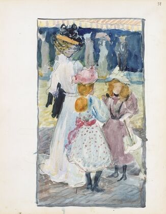 Two girls and a woman in a veiled hat (1895–1897) — size preview