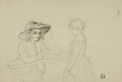 Two Girls at Gate