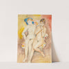 Two girls in a chair by Nils Dardel