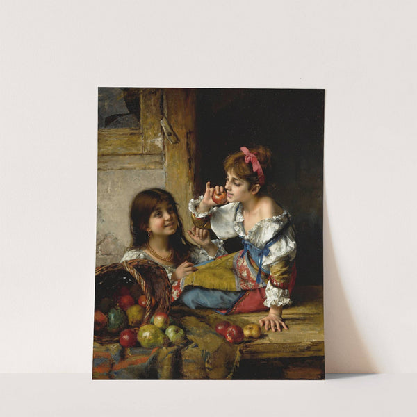 Two Girls With Apples And Pears (1884) by Alexei Harlamoff