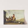 Two Horsemen at a Tavern Netherlands by Abraham Van Calraet