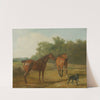 Two Horses And a Greyhound In A Landscape by Jacques-Laurent Agasse