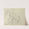 Two Horses Cavorting by Carle Vernet