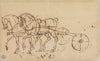 Two Horses Trotting in Harness