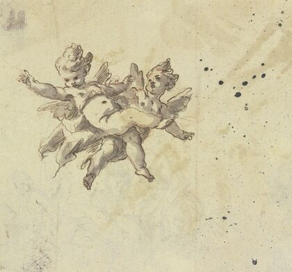 Two hovering putti