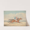 Two Jockeys Galloping Neck and Neck to Right by Henry Thomas Alken