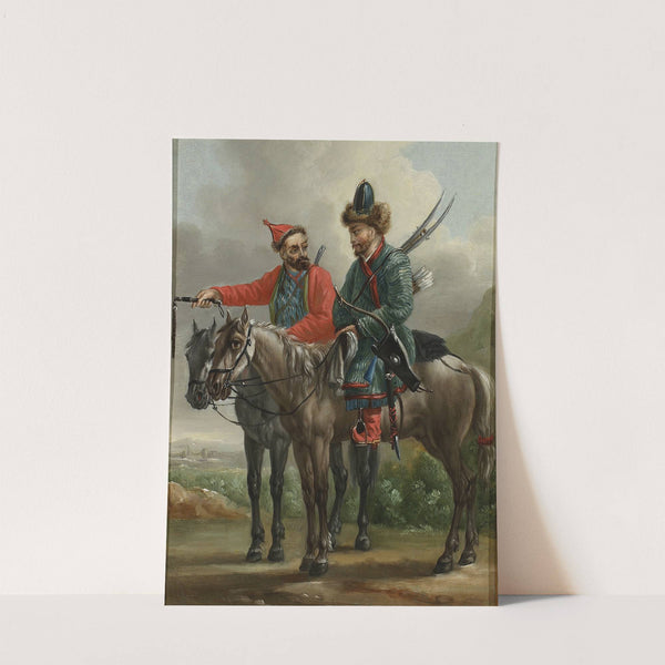 Two Kalmyk horsemen by Aleksander Orłowski