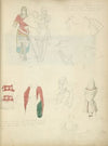 Two knights one with sword, the other with shield,1348; Various sections of armor