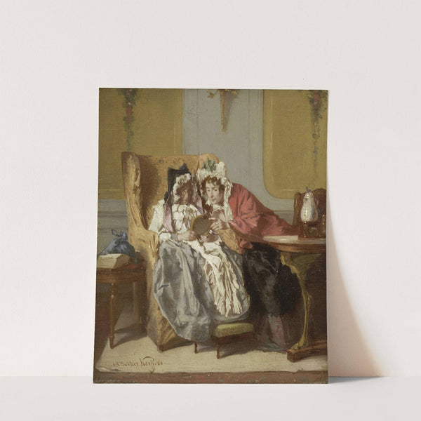 Two Ladies Examining a Little Painting by Alexander Hugo Bakker Korff