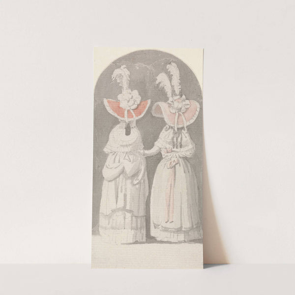 Two Ladies Wearing Extravagant Plumed Hats by Anthony Highmore