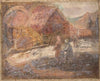 Two little girls against the background of a landscape