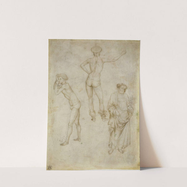 Two male figure studies and St Peter by Pisanello