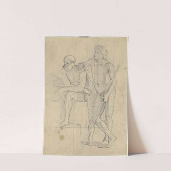 Two male nudes by Jakob Becker