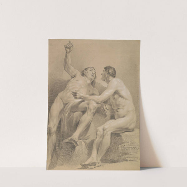 Two Male Nudes, One Seated and One Semi-reclining (1771) by Jakob Matthias Schmutzer
