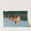 Two men and a dog in a canoe (1908) by Frederic Remington