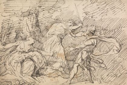 Two Men Fighting Before a Woman (1771)