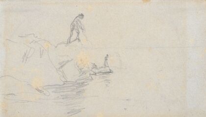 Two Men on a Rocky Shore (ca. 1854)