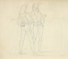 Two men wearing tights, doublets, belts with purses, and hats, Lucan Signorelli de Cartona 1439