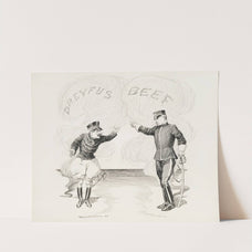 Two military men, one from France and the other from the U.S., confront each other over scandals in the other’s country while disregarding their own (1899) by William Henry Walker