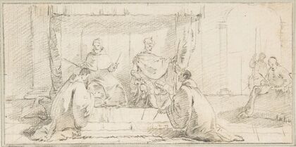 Two Monks Kneeling before a Doge and an Emperor (Doge Ziani and Emperor Barbarossa) (1696–1770)