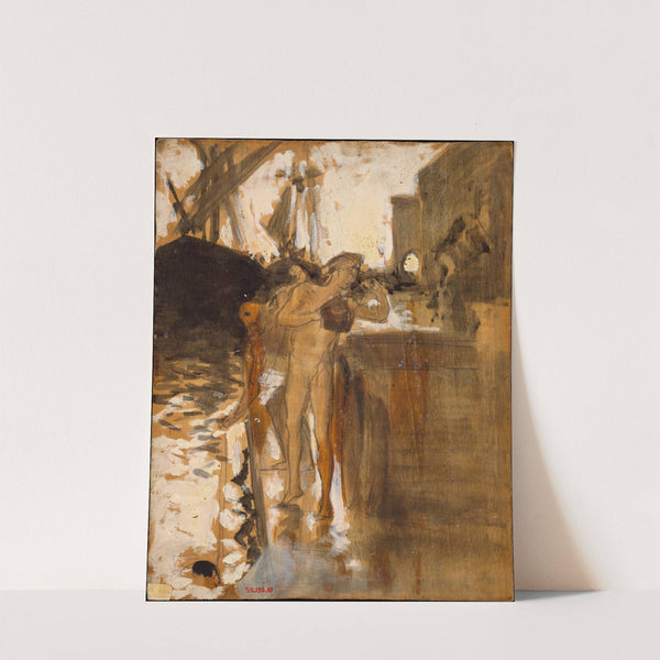 Two Nude Bathers Standing on a Wharf by John Singer Sargent