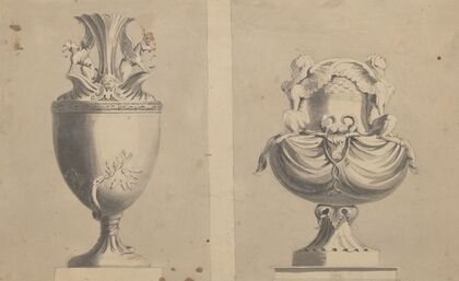 Two ornamental urns