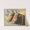 Two oxen, drooling (1888) by Strobridge & Co. Lith