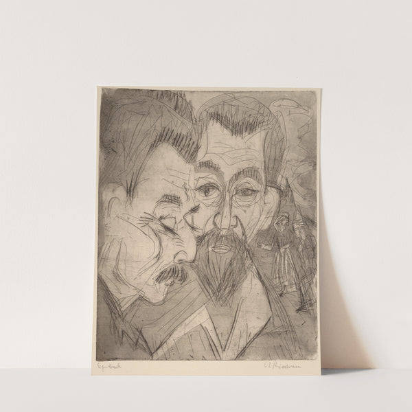 Two Peasant Heads (1920) by Ernst Ludwig Kirchner