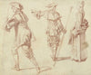 Two Pilgrims and a Standing Woman in Profile