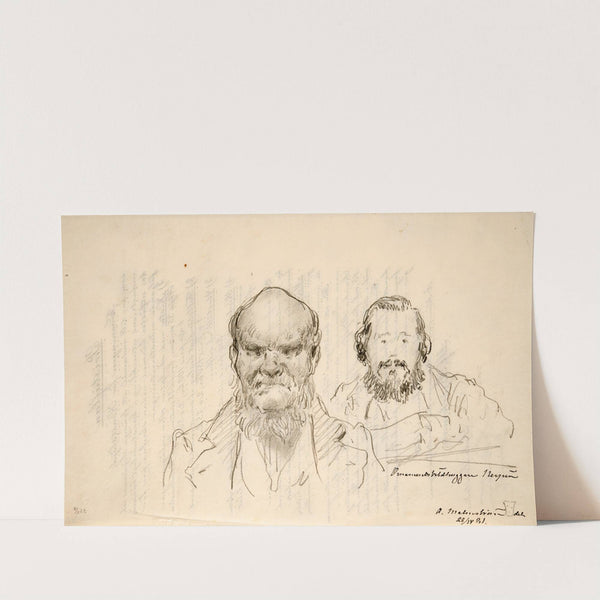 Two Portrait Studies (1881) by August Malmström