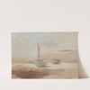 Two Sailboats Beached on a Shore by Charles Edwin Lewis Green