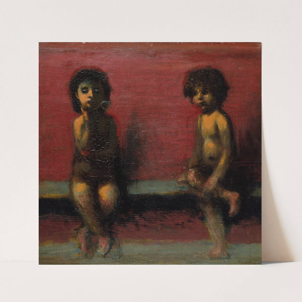 Two Seated Children (1885 – 1887) by Hans Von Marées