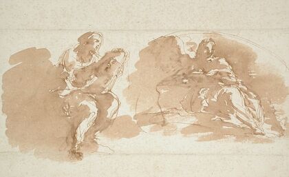 Two Seated Figures with Books