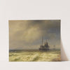 Two Ships By the Shoreline by Hermann Ottomar Herzog