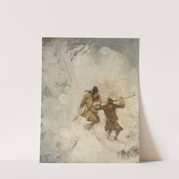 Two Skiing Sami. Study by Anna Nordlander