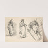 Two Standing Figures and One Head by John Singer Sargent
