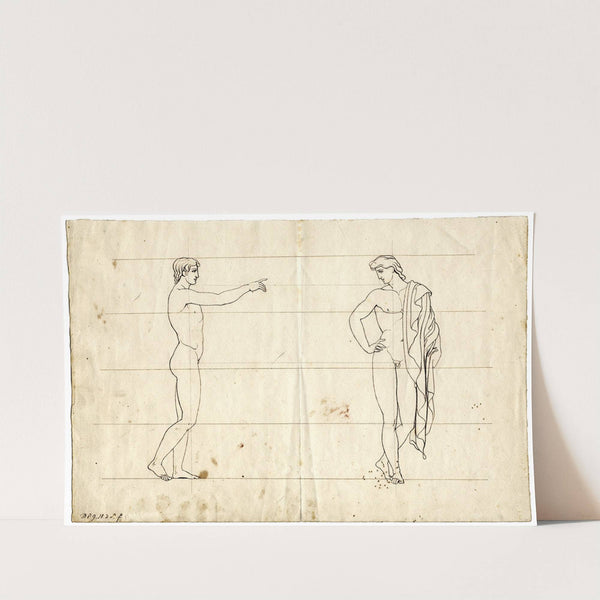 Two standing naked youths by David Humbert de Superville