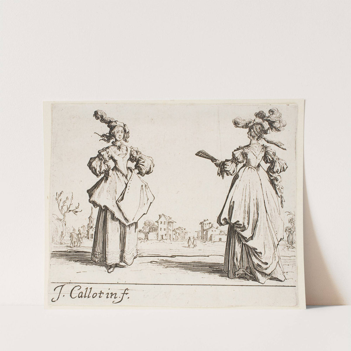 Two Standing Women (1624) by Jacques Callot