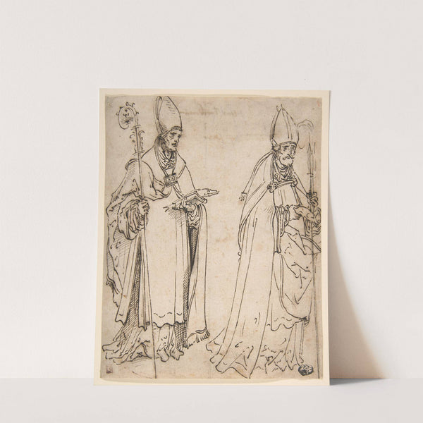 Two studies for Saint Ulrich of Augsburg (ca. 1505–8) by Hans Burgkmair The Elder
