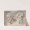 Two Studies of Bearded Men by Bartholomaeus Ignaz Weiss