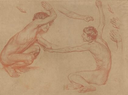Two studies of boy nudes and studies of hands (1892)