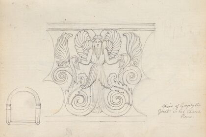 Two Studies, the Throne of Gregory the Great, Church of San Gregorio Magno, Rome