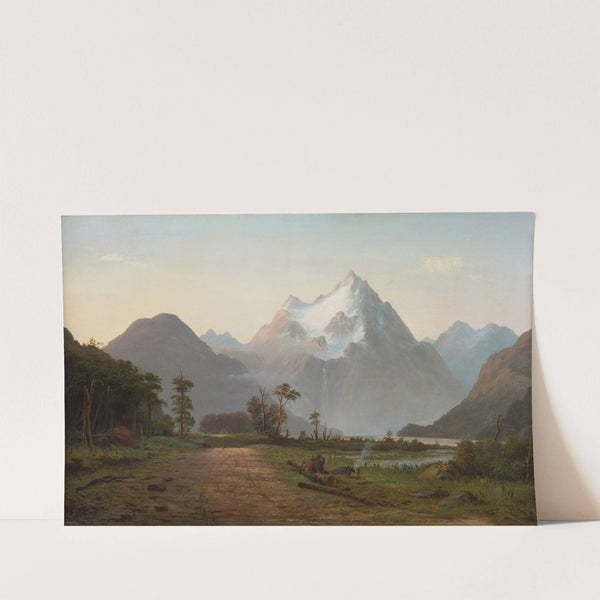 Two swaggers boiling a billy of tea, Milford Sound by John Gibb