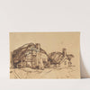 Two Thatched Cottages with Figures at a Window by Rembrandt van Rijn
